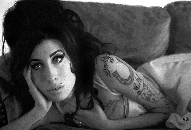 This is a drawing of Amy Winehouse...not a photograph