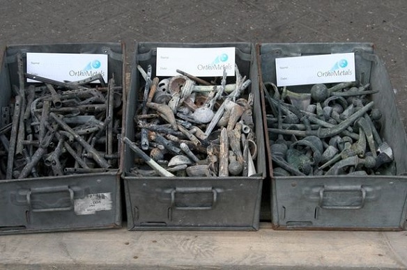 Metal body parts from the dead are being recycled for street furniture