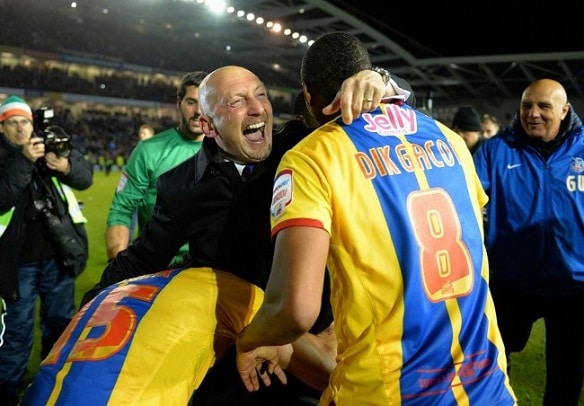 Crystal Palace manager ecstatic as his team make the play offs at Wembley