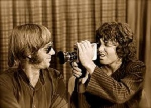 Ray Manzarek being filmed by Jim Morrison
