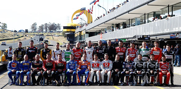 The V8 Supercar teams at Sydney Motorsport Park in 2012
